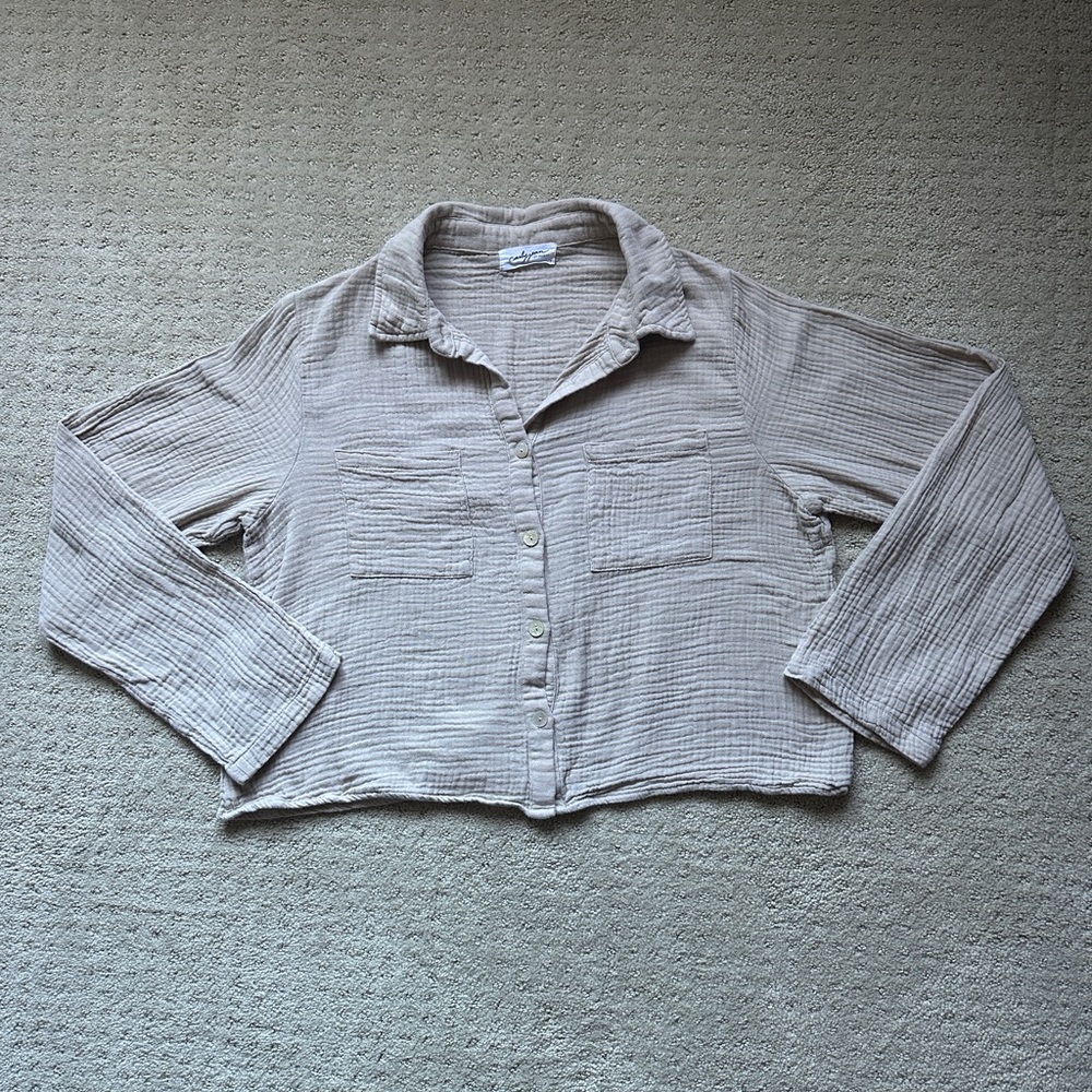 Carly Jean Los Angeles CJLA Button Up Long Sleeve Top